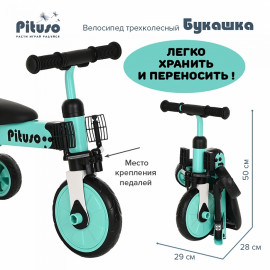 Велосипед трехколесный Pituso Букашка Green/Зеленый