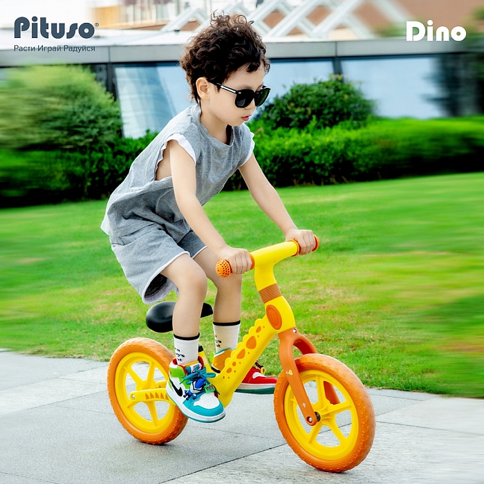 PITUSO Беговел Dino, колеса EVA 12" Yellow/Желтый