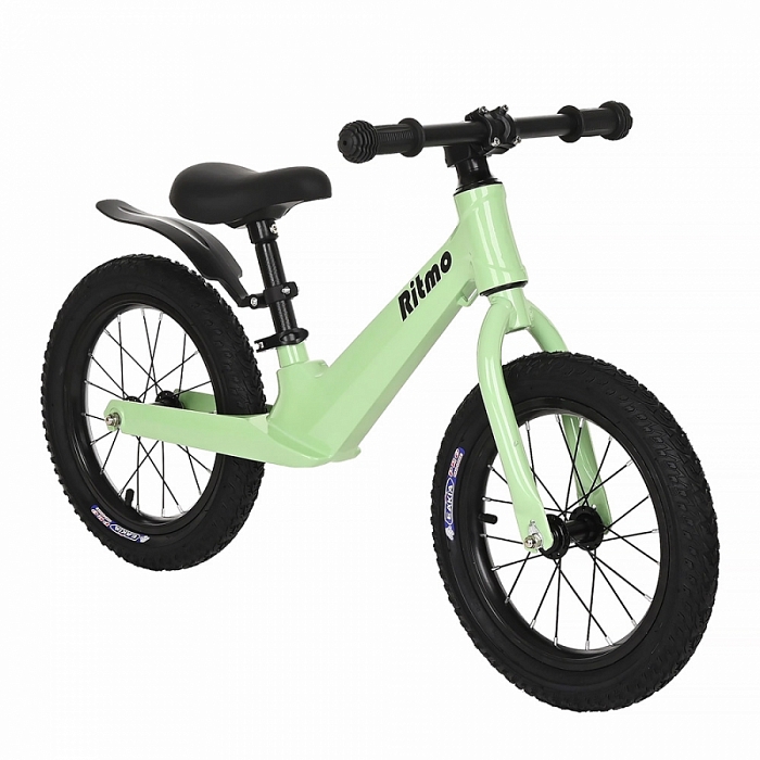 PITUSO Беговел Ritmo, Magnesium, колеса AIR 14", заднее крыло Mint/Ментол
