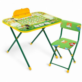 Наборы мебели Ника Первоклашка стол, мягкий стул Зеленый