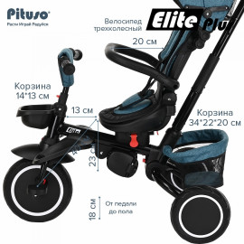Велосипед трехколесный Pituso Elite Plus Blue/Сине-зеленый
