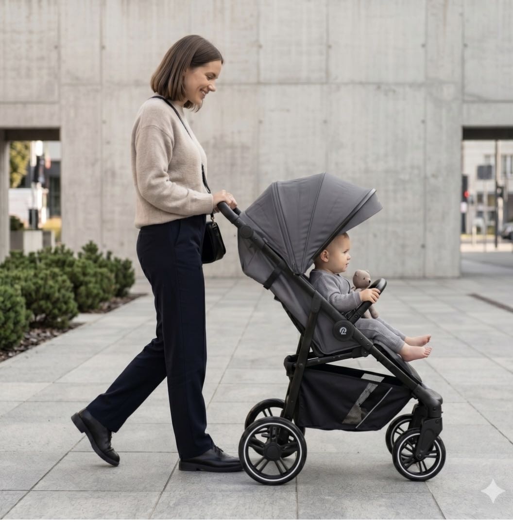 Коляска универсальная 2 в 1 1Kids Newlixe, серый