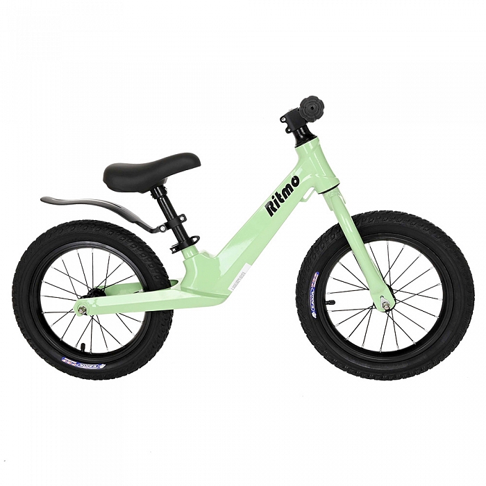 PITUSO Беговел Ritmo, Magnesium, колеса AIR 14", заднее крыло Mint/Ментол