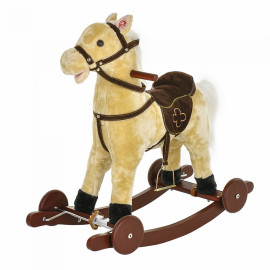 Качалка-лошадка Pituso с колёсами Светло-бежевый