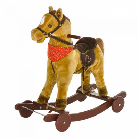 Качалка-лошадка Pituso с колёсами Светло-коричневый