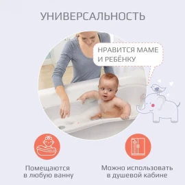 Ванночка для купания новорожденных Kidwick Шатл, с термометром, серая
