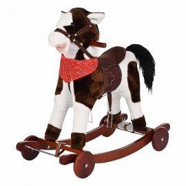 Качалка-лошадка Pituso с колёсами Белый с коричневым
