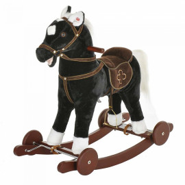 Качалка-лошадка Pituso с колёсами Чёрный