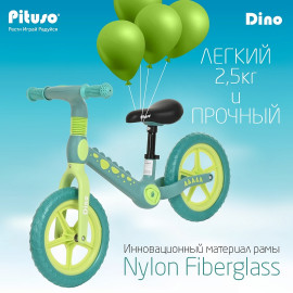 PITUSO Беговел Dino, колеса EVA 12" Зелёный/Green
