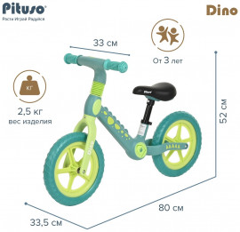 PITUSO Беговел Dino, колеса EVA 12" Зелёный/Green