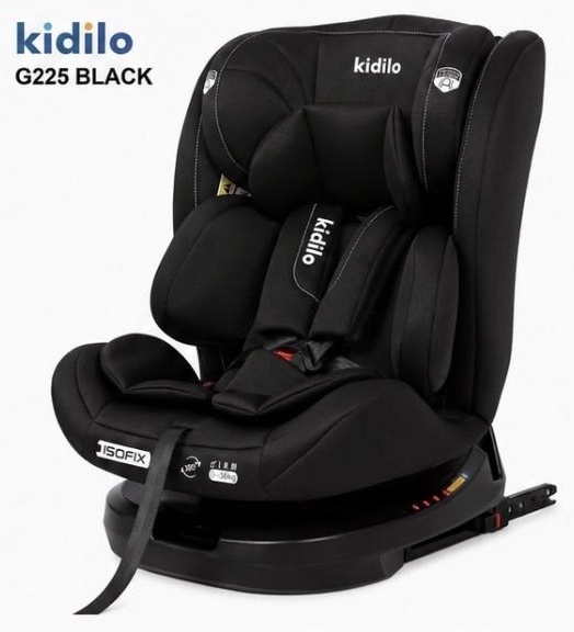 Kidilo Автокресло до 12 лет 0/1/2/3 (до 36 кг) черный G225