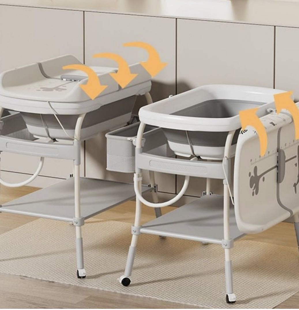 4Moms Ванночка с подставкой, 85x54 см, белый, серый