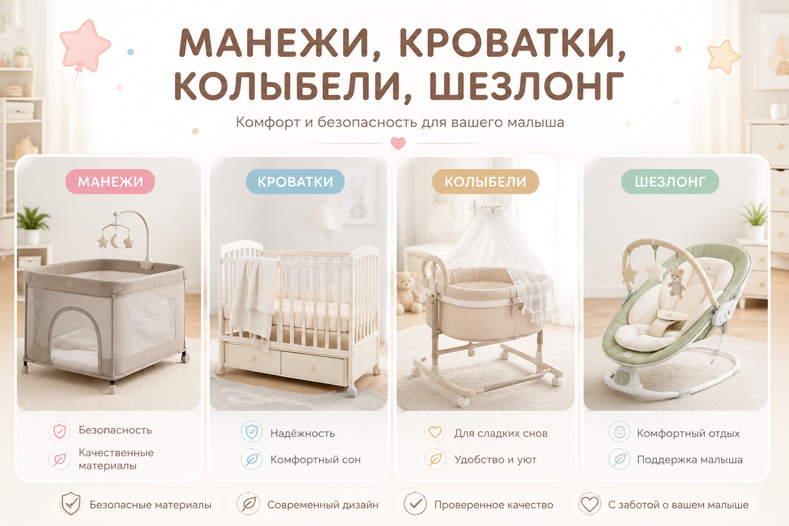Манежи, кроватки